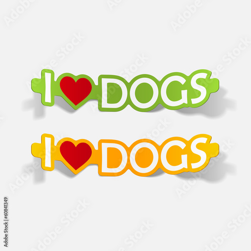 I Love Dogs, realistic design element