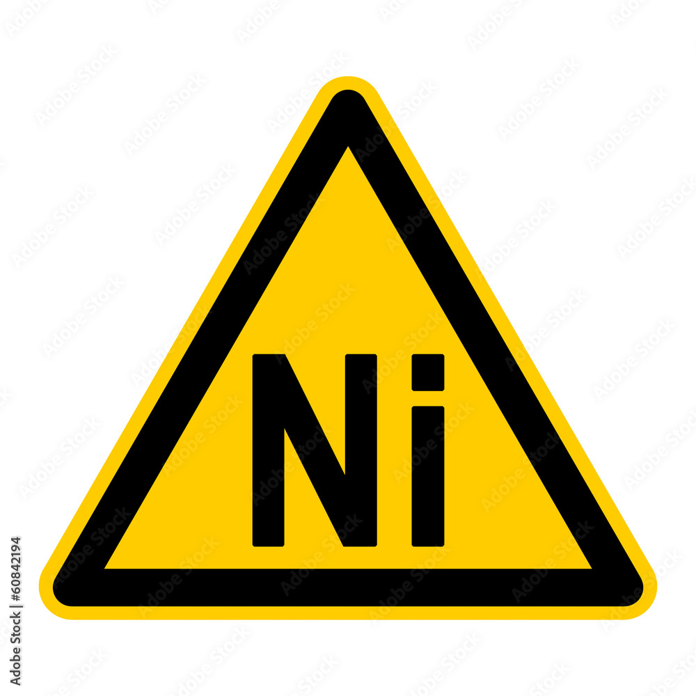 wso64 WarnSchildOrange - english warning sign: caution - Ni - German Warnschild: Warnung vor Nickel - g475 wso64 WarnSchildOrange - english warning sign: caution - Ni - German Warnschild: Warnung vor Nickel - g475