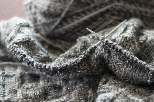 Detail of woven handicraft knit sweater