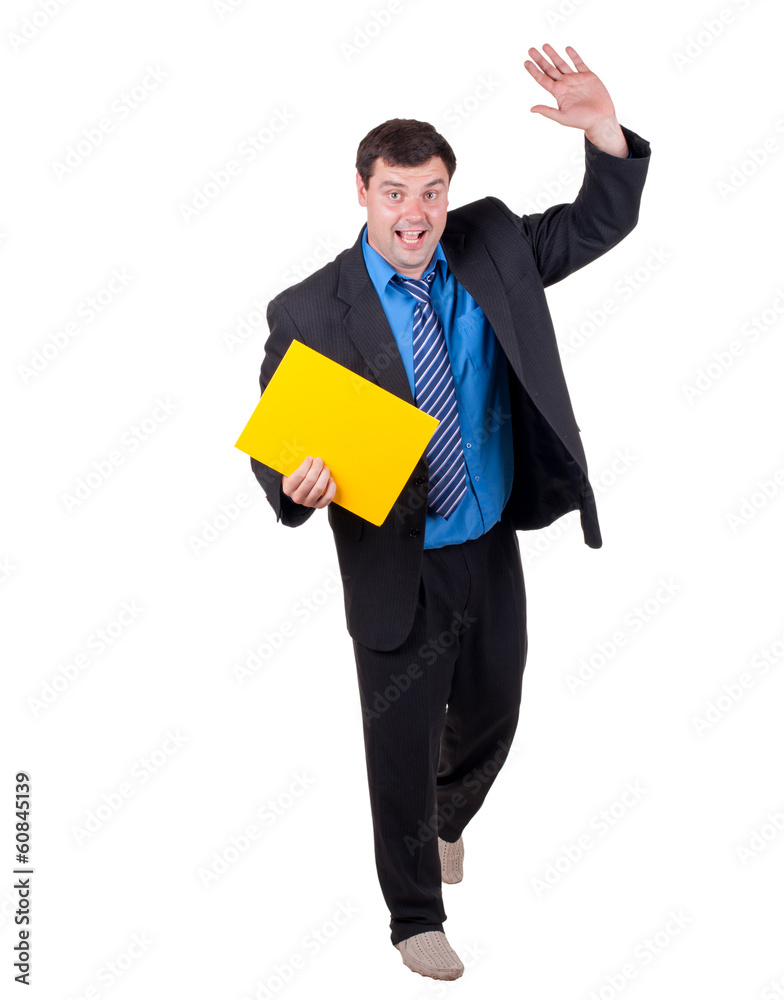 man goes and welcomes