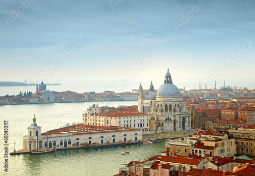 Grand Canal and Basilica Santa Maria della Salute. Venice, Italy © SJ Travel Footage