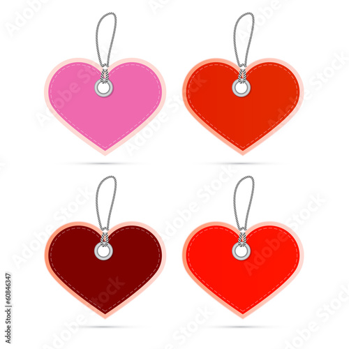 Hearts Labels on Strings Set