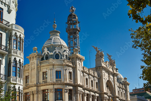 buildings with lace fronts of city Valencia Spain