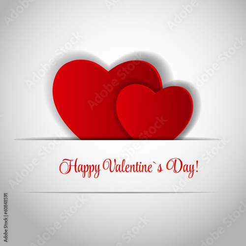 Happy Valentines Day Card with Heart. Vector Illustration