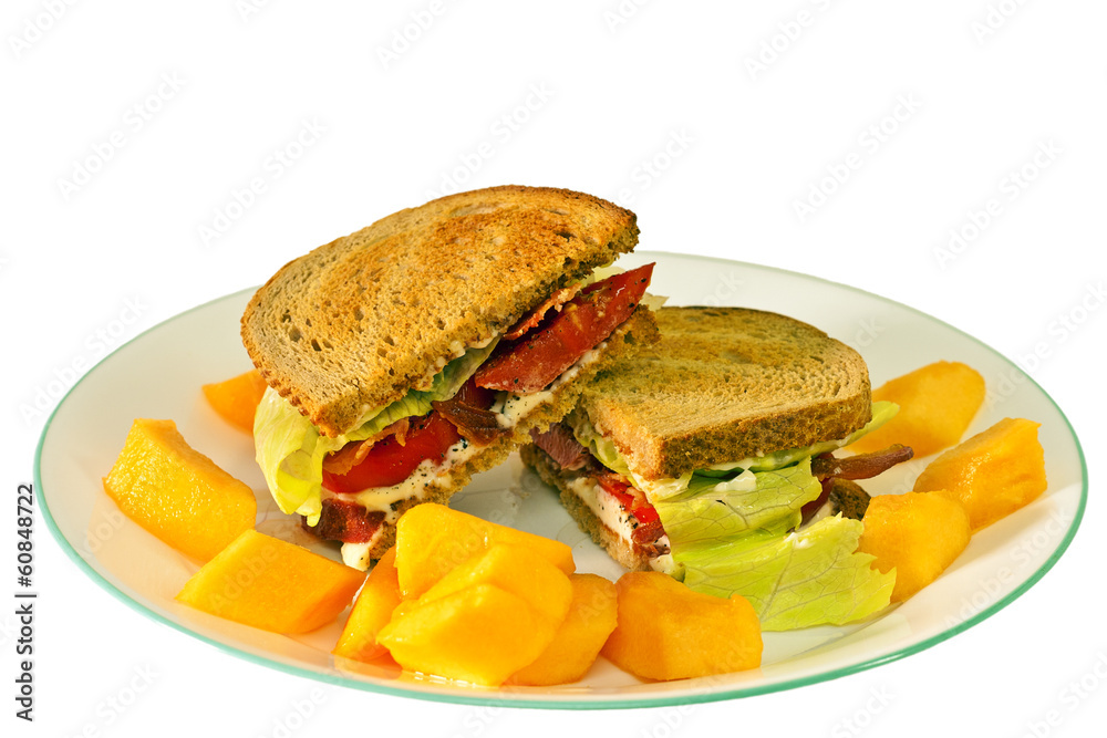 BLT Sandwich With Cantaloupe