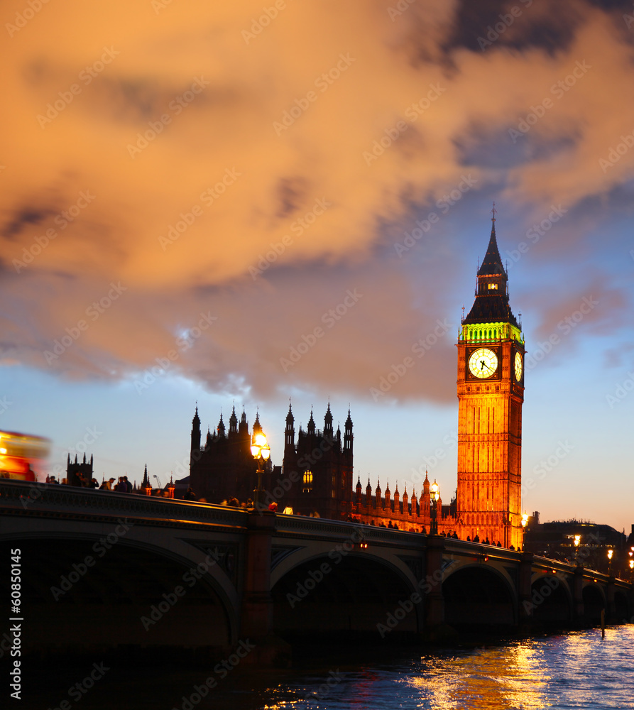 Big Ben in the evening, London, England