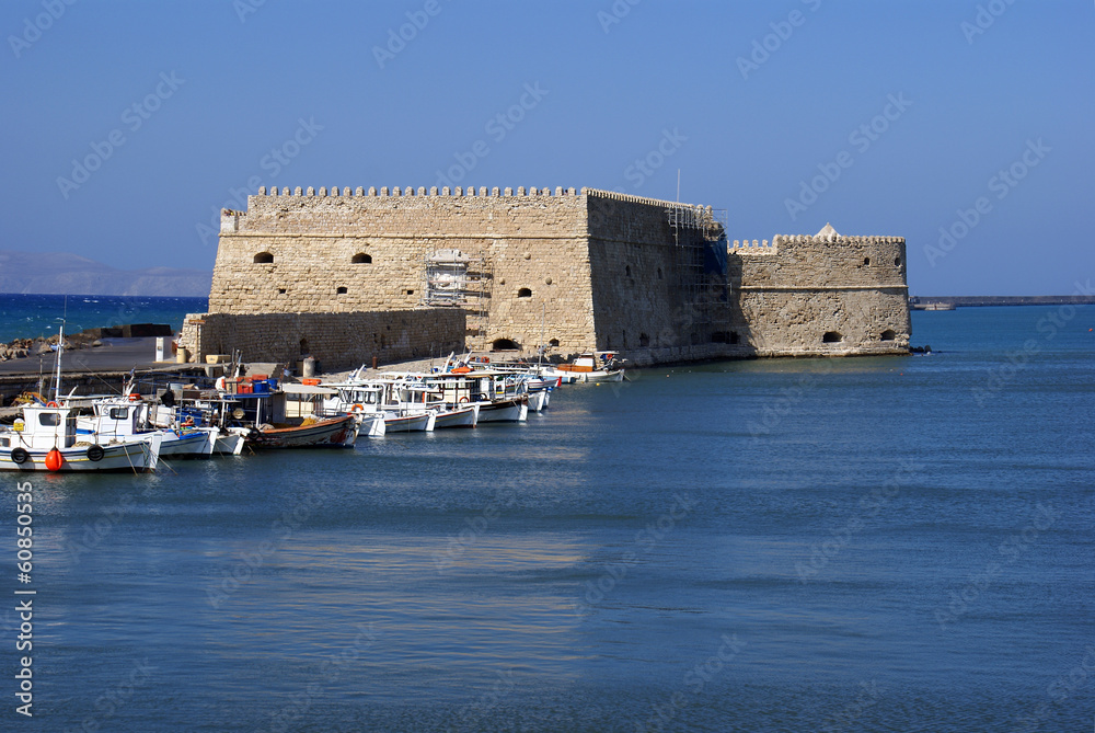 Venetian fortress Koules in Heraklion city at Crete island in Gr