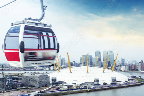 Cable car and London skyline photo