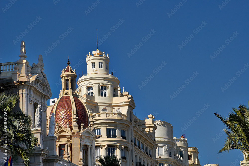 Obraz premium buildings with lace fronts of city Valencia Spain