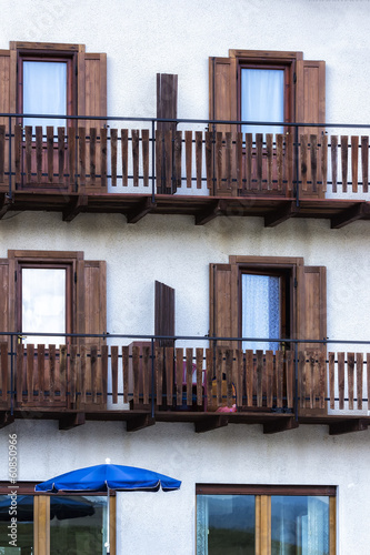 Facade of a Traditional Hotel in Italy
