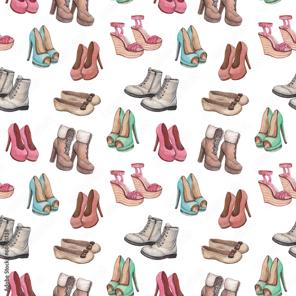 Seamless pattern with shoes illustration Seamless pattern with shoes illustration