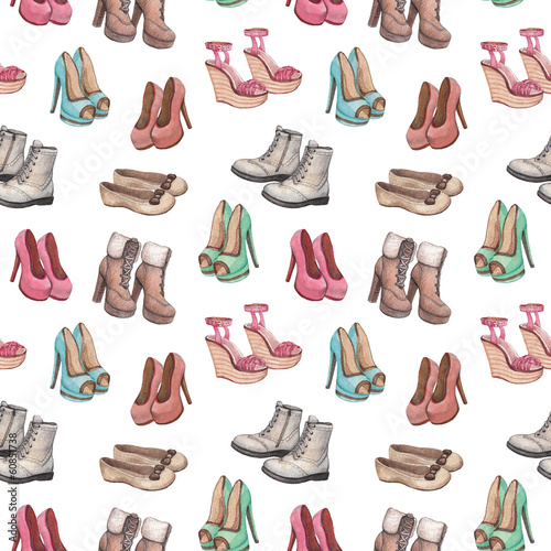 Seamless pattern with shoes illustration