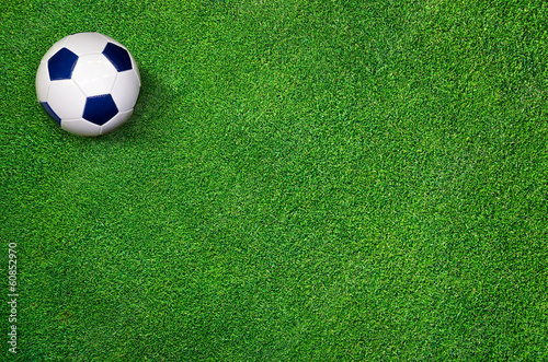 Fußball liegt auf perfektem Rasen - Football on perfect Grass © Petair
