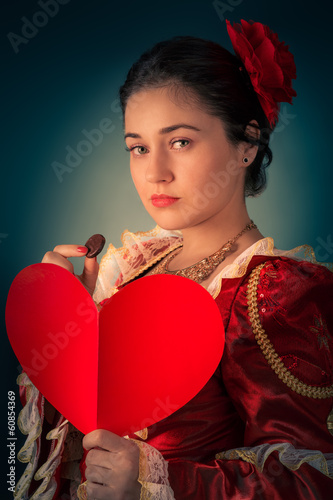 Princess Portrait with Heart Shaped Card