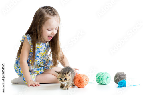 child girl playing with kit...