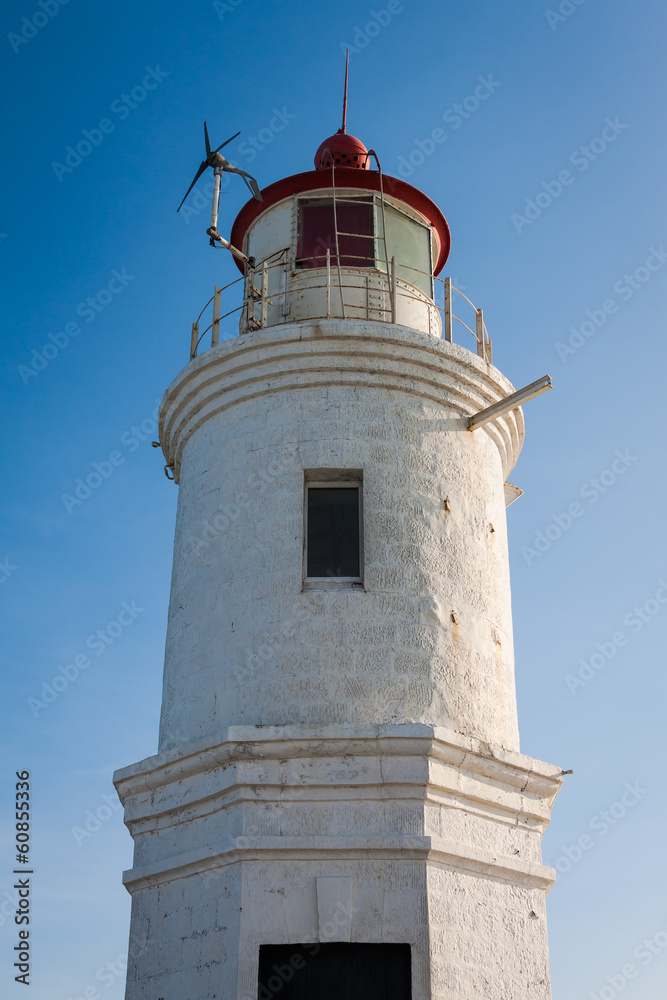Lighthouse at Egersheld in Vladivostok. Close-up.