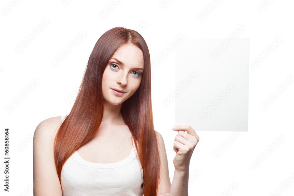 beautiful red haired girl holding sign beautiful red haired girl holding sign