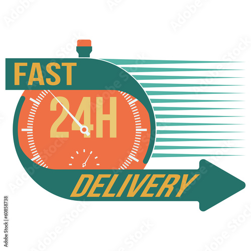 24 hour fast delivery and stop watch symbol, vector format