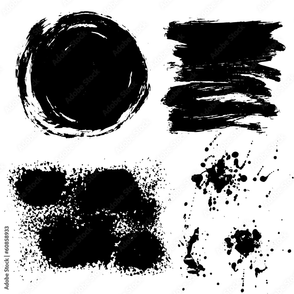 Black ink strokes .