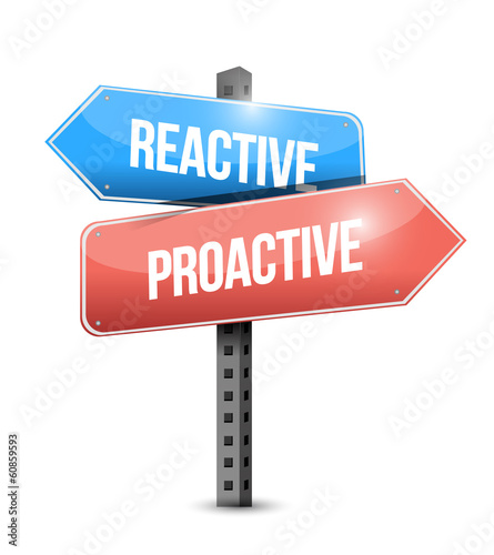 Εκτύπωση καμβά reactive and proactive sign illustration design
