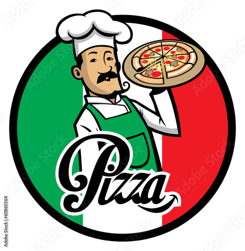 italian chef with pizza