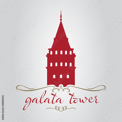 istanbul galata tower logo, icon and symbol vector illustration photo