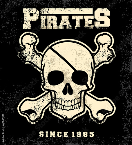 Dekoracja na wymiar  vintage-pirate-skull-mascot