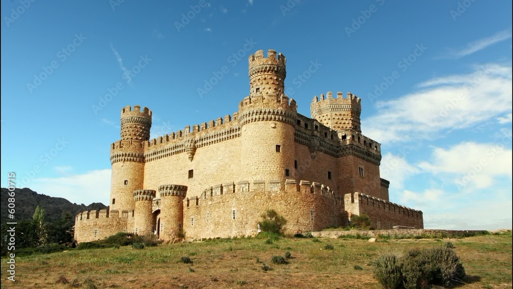 Old Castle in Span - Manzanares, Time lapse Old Castle in Span - Manzanares, Time lapse