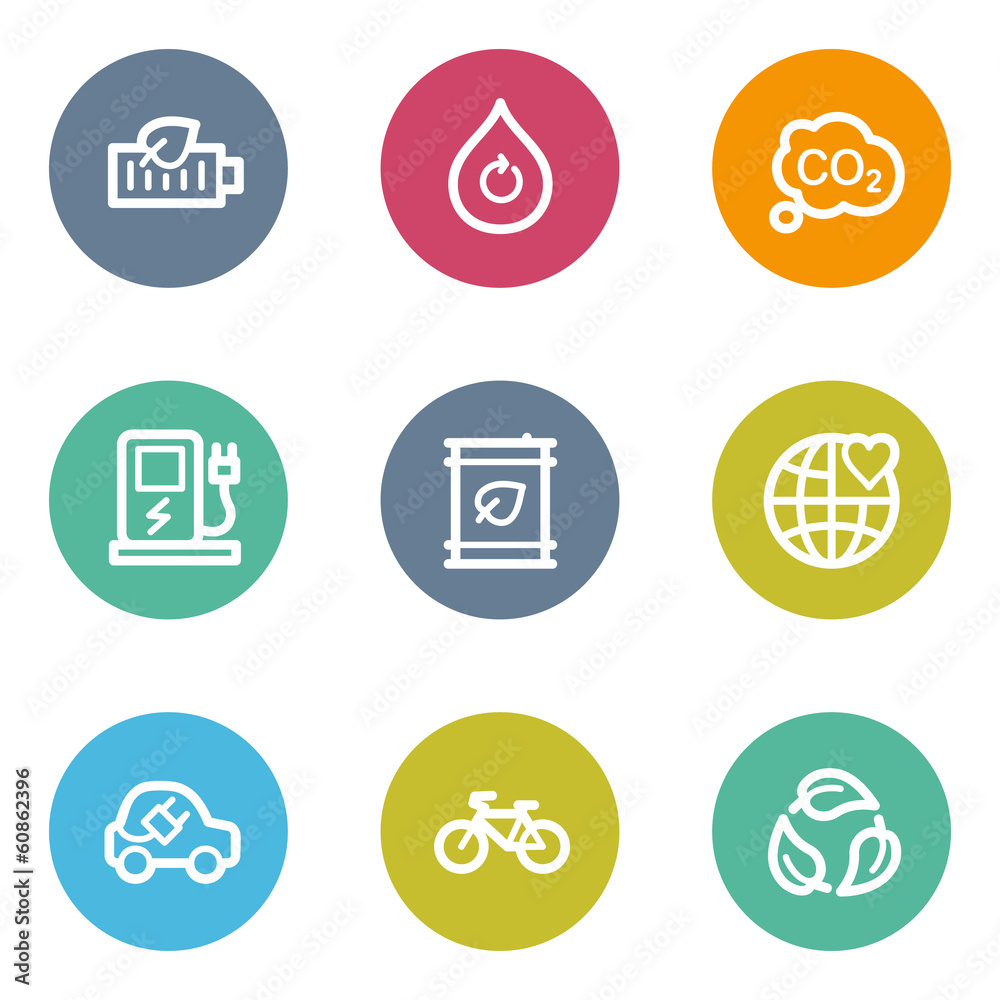 Ecology web icons set 4, color circle buttons Ecology web icons set 4, color circle buttons