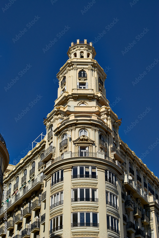 buildings with lace fronts of city Valencia Spain buildings with lace fronts of city Valencia Spain