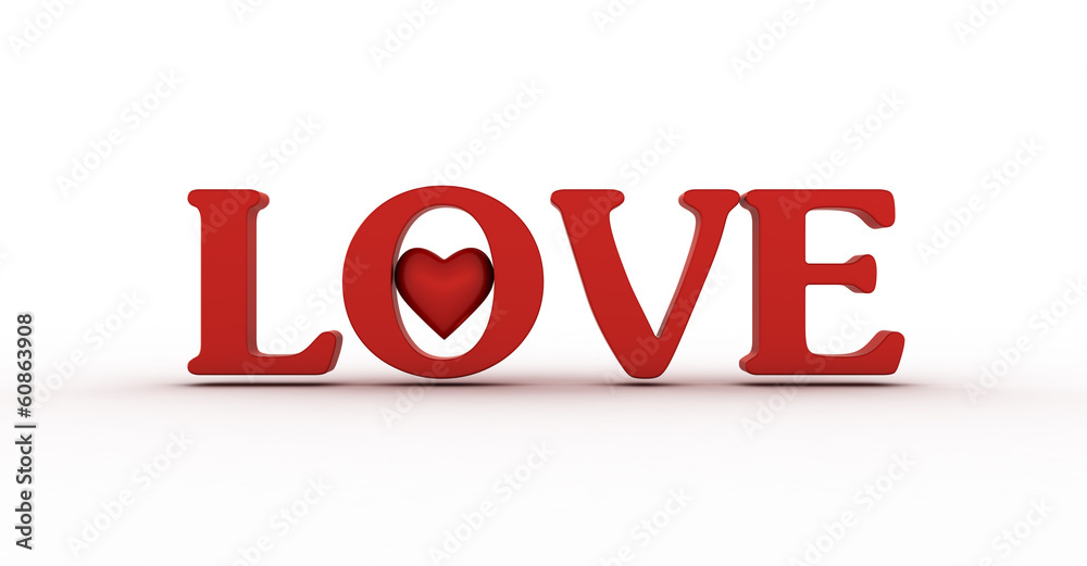 Red heart on white background Red heart on white background