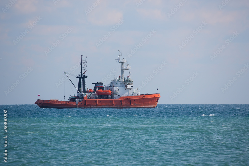 Fishing boat in open sea