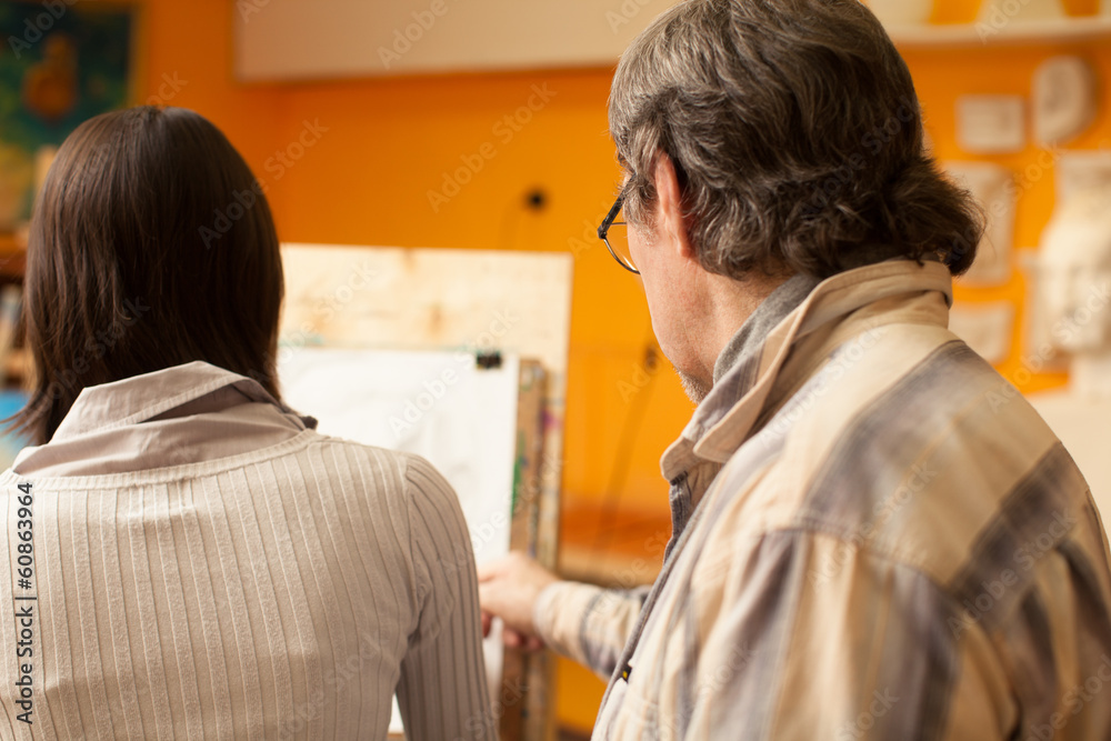 Fototapeta premium Artist and student