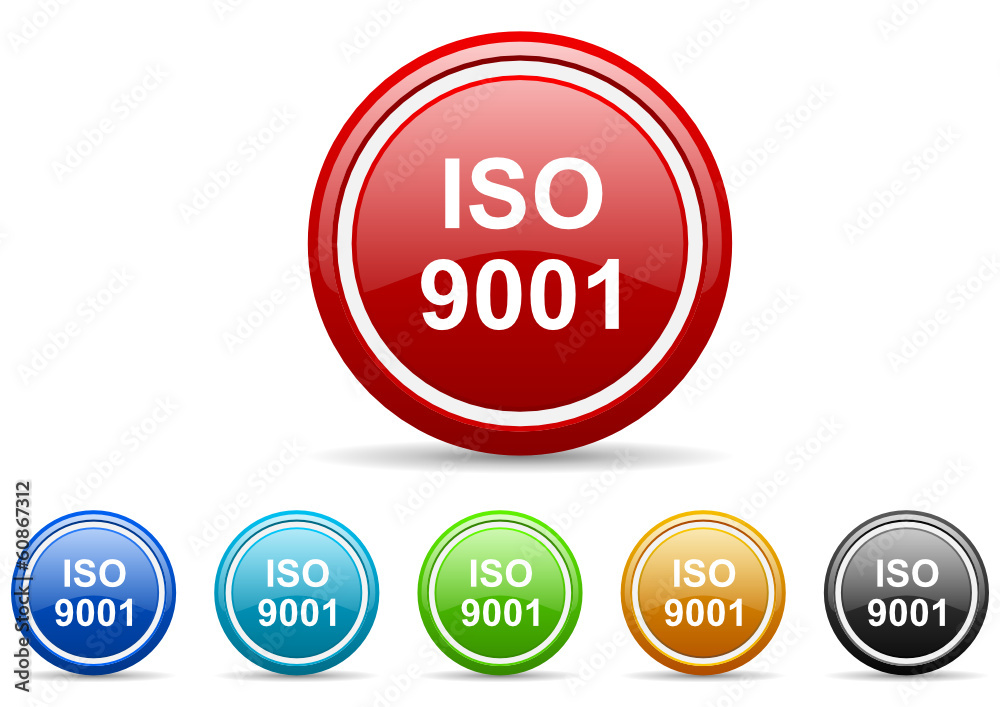iso 9001 icon vector set