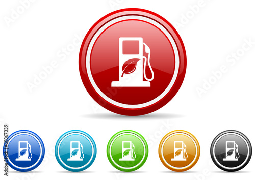biofuel icon vector set