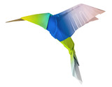 Origami flying hummingbird