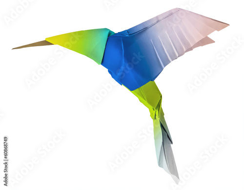 Origami flying hummingbird