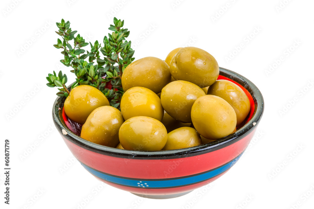 Green gigant olives