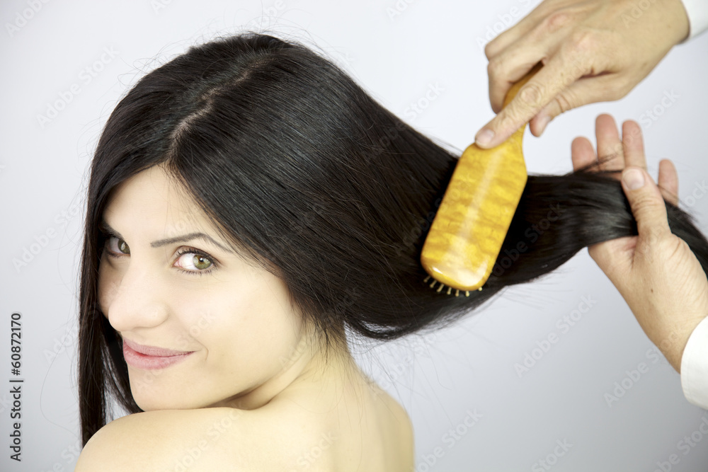 Long beautiful hair brushed Long beautiful hair brushed