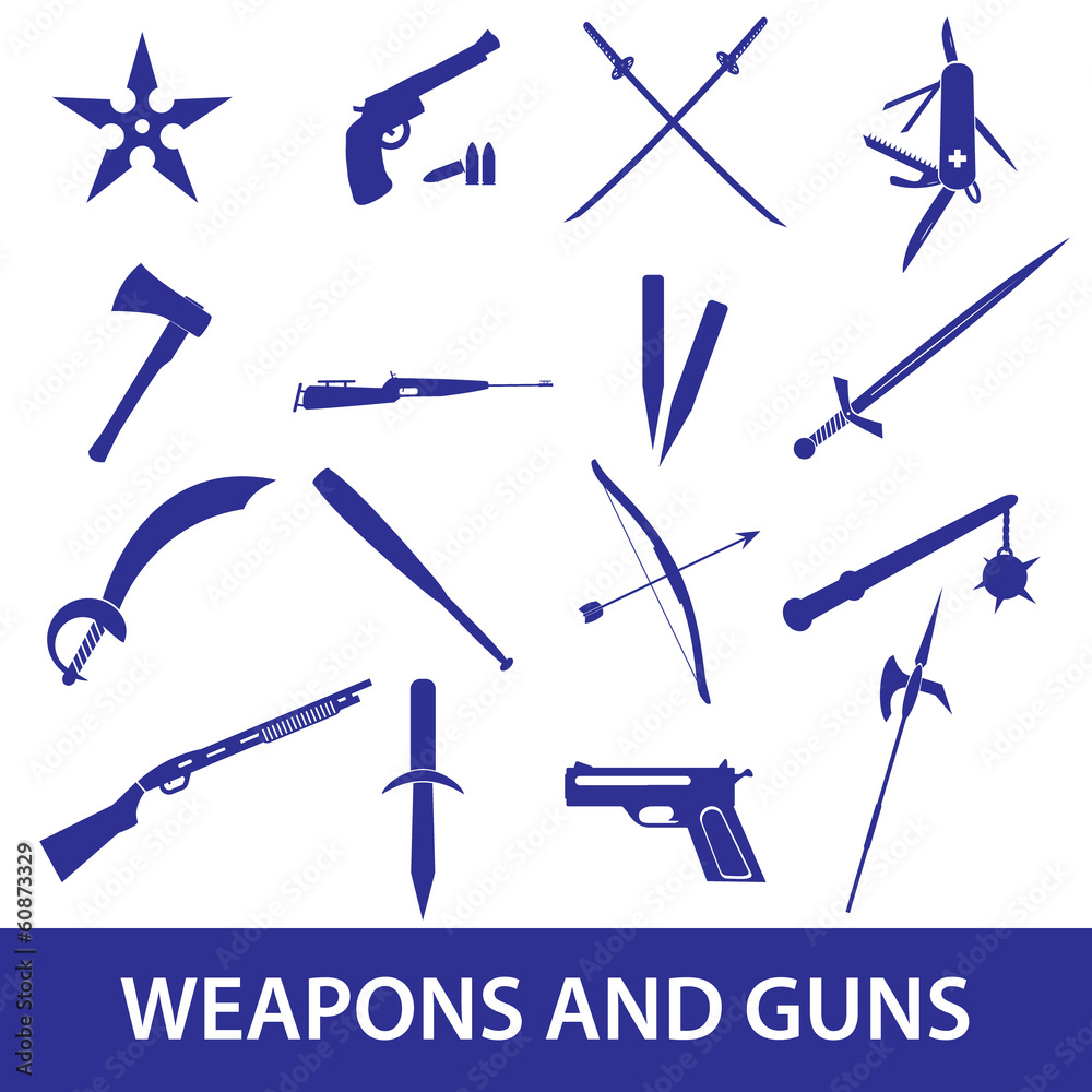 weapons and guns icons eps10