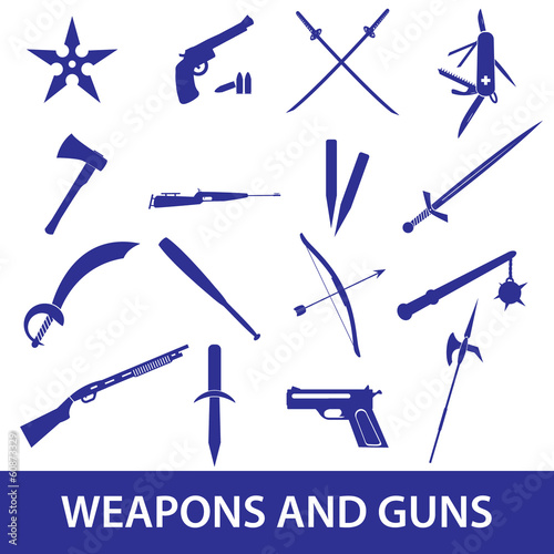 weapons and guns icons eps10