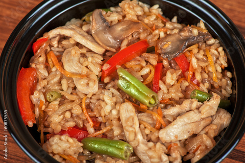 Rice chicken vegetable