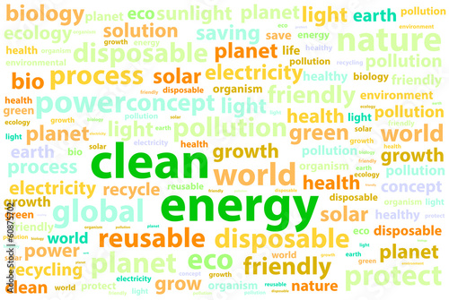 Clean Friendly Environment Energy Word Cloud Concept