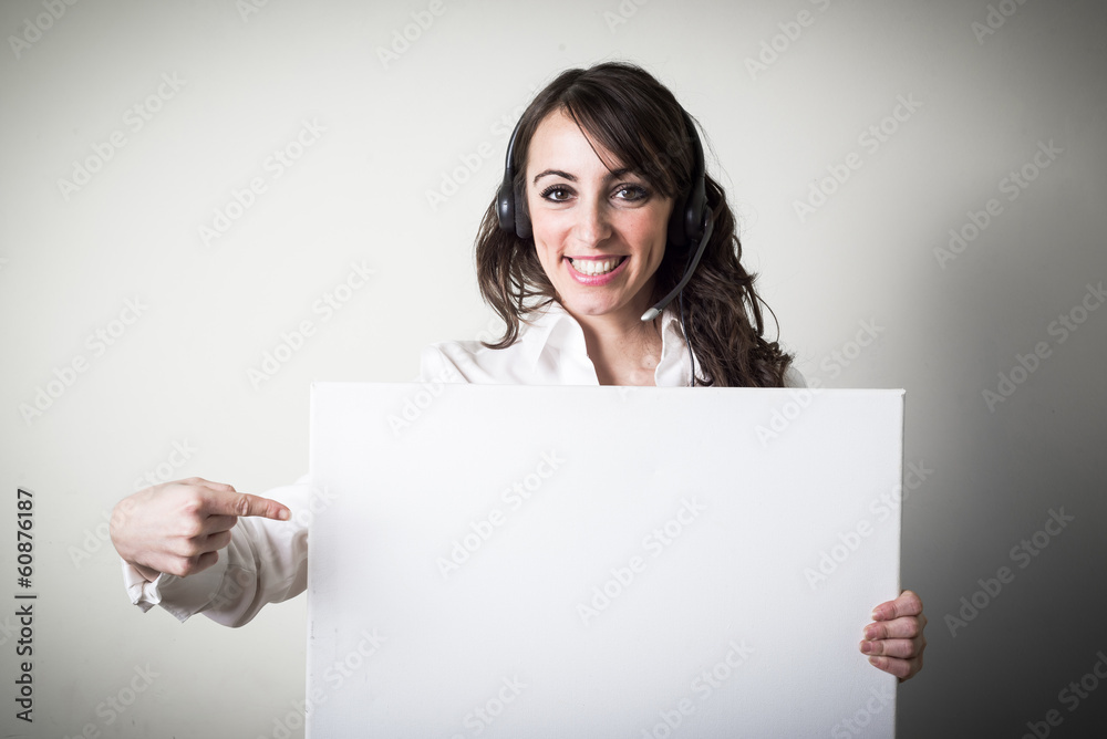 beautiful young businesswoman holding white board beautiful young businesswoman holding white board