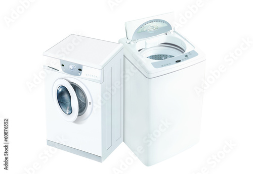 Top Load Washer and Front Load Washer 3d render