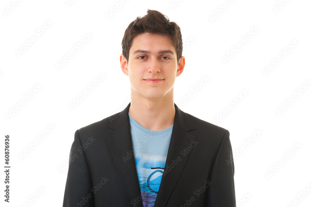 Portrait of young smiling business man isolated on white backgro Portrait of young smiling business man isolated on white backgro