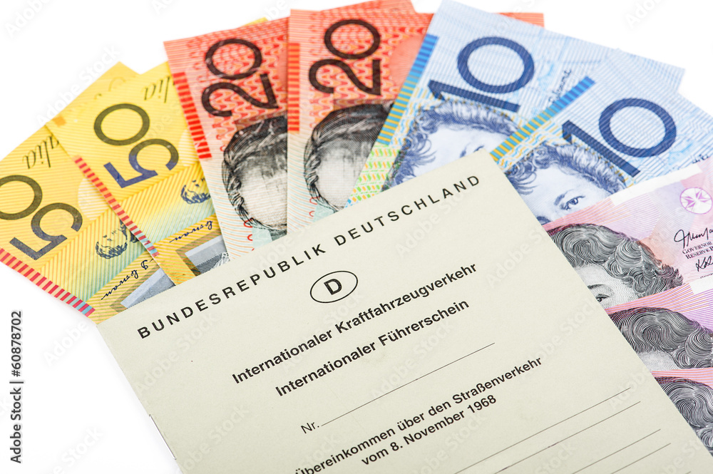 Australischer Dollar mit Internationalem Führerschein Australischer Dollar mit Internationalem Führerschein