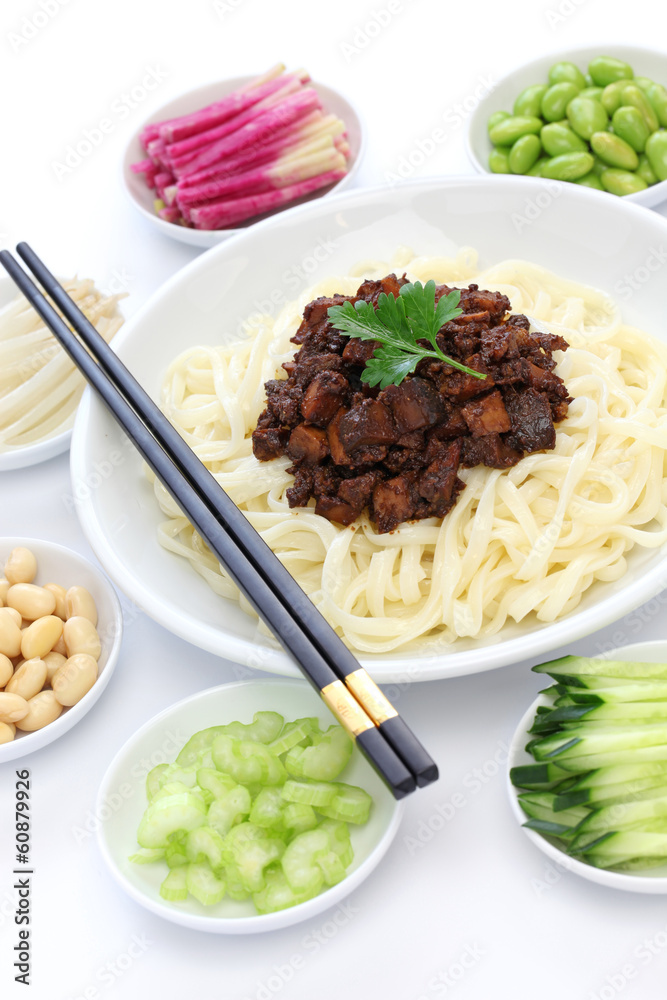zha jiang mian(Beijing style), chinese noodle cuisine zha jiang mian(Beijing style), chinese noodle cuisine