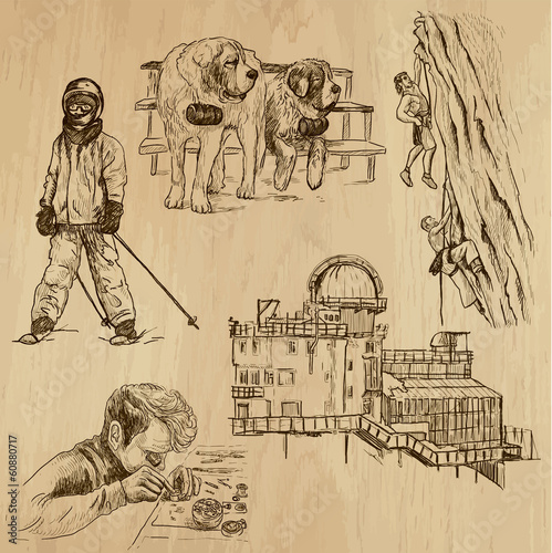 SWITZERLAND set no.2. Hand drawn illustrations into vectors