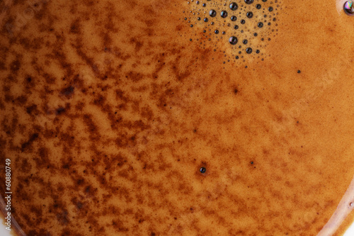 view from above of rich crema of espresso shot